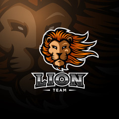 Long haired lion logo esport