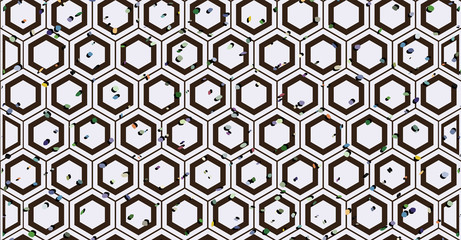 Abstract hexagons background