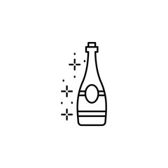 Champagne, bottle icon. Element of Party icon. Thin line icon