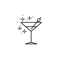 Martini, glass icon. Element of Party icon. Thin line icon