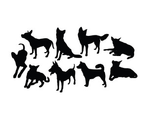 Dog Silhouettes, art vector design 