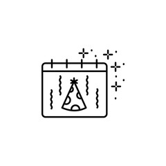 Calendar, party hat icon. Element of Party icon. Thin line icon