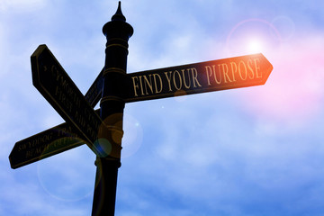 Handwriting text writing Find Your Purpose question. Conceptual photo reason for something is done...