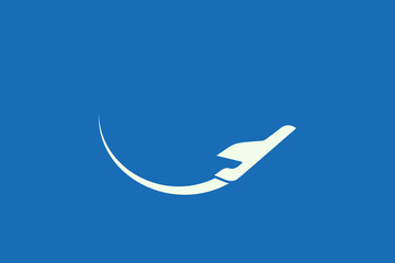 Obraz na płótnie Canvas Vector illustration of plane shape design. Minimalist and simple logo, flat style, modern icon and symbol.