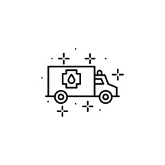 Ambulance, transport, blood icon. Element of Blood Donation icon. Thin line icon