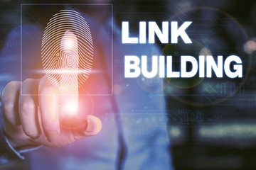 Handwriting text writing Link Building. Conceptual photo SEO Term Exchange Links Acquire Hyperlinks...