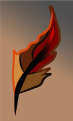 fire flames quill design