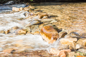 Water flow over rocks in a stream