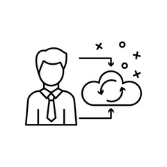 Man business cloud work business icon. Element of business icon