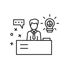 Financial consulting man idea office chat icon. Element of business icon