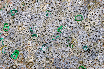 metal ring pull for can opener background concept.