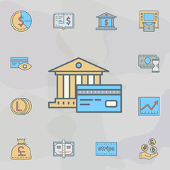 bank and credit card dusk style line icon. Universal set of banking for website design and development, app development