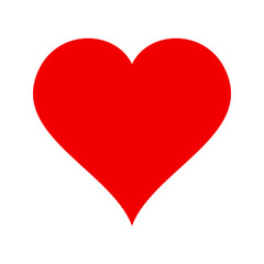 Heart shape in red color for valentine's day. Love symbol Type 2.