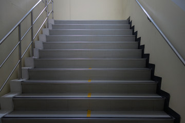 Stairs in the building. background black. 