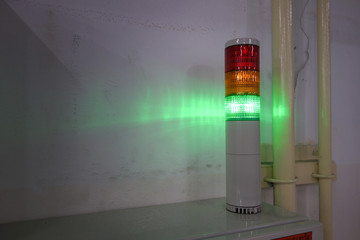 Warning light alarm for machine working 