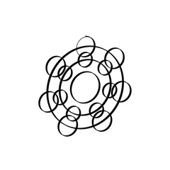 Obraz premium Net, molecule structure with circles. Infographic, template, network, flow chart, diagram. Stock vector illustration isolated on white background.