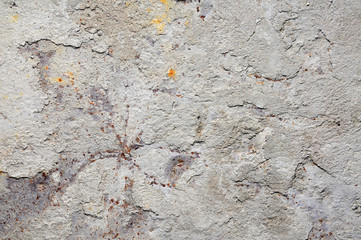 Cement on rusty metal for background