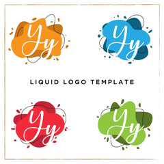 YY letter logo inspiration, liquid logo template, clean and modern vector background