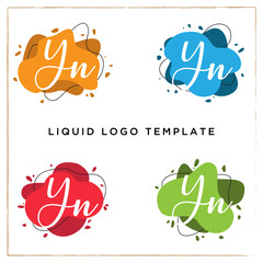 YN letter logo inspiration, liquid logo template, clean and modern vector background