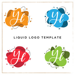 YL letter logo inspiration, liquid logo template, clean and modern vector background