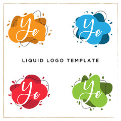 YE letter logo inspiration, liquid logo template, clean and modern vector background