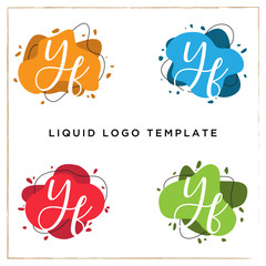 YF letter logo inspiration, liquid logo template, clean and modern vector background