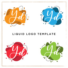 YD letter logo inspiration, liquid logo template, clean and modern vector background