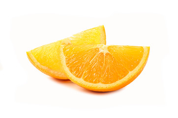 Slice of orange isolated on white background