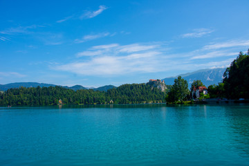 Fototapeta na wymiar View to the Bled Castle