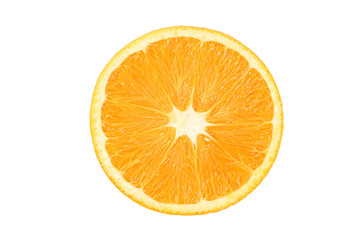 Slice of orange isolated on white background