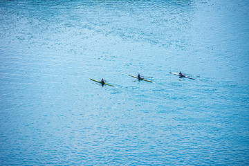 Kayak training on the Lake Bled