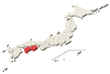 日本地図 白地図 県別 離島 Set 3 Wall Mural Wallpaper Murals Iokuukan