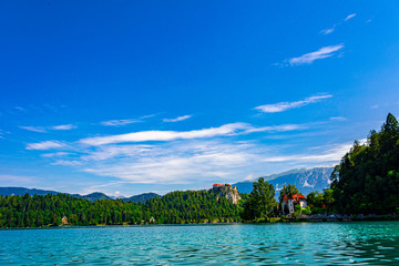 Fototapeta na wymiar View to the Bled Castle in Slovenia