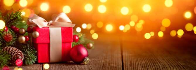Christmas gift boxes with decorations