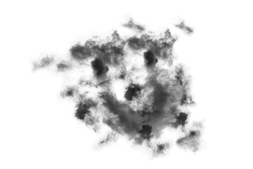 Textured Smoke,Abstract black,isolated on white background