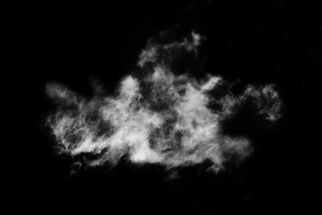 Textured cloud,Abstract black,isolated on black background