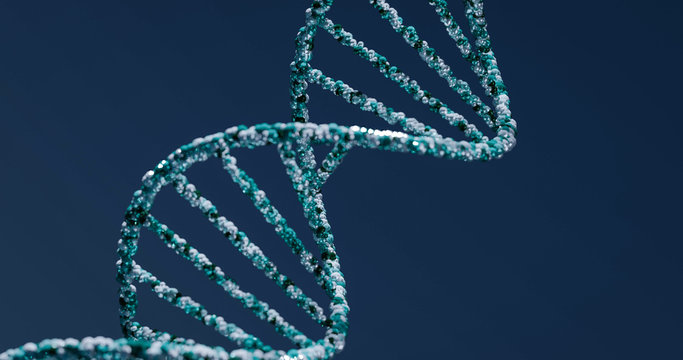 dna strands on black background