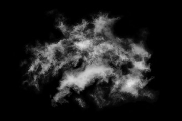 Textured cloud,Abstract black,isolated on black background