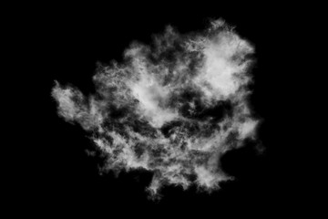 Textured cloud,Abstract black,isolated on black background
