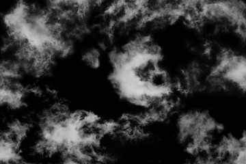 Textured cloud,Abstract black,isolated on black background