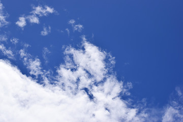 Beautiful clouds with blue sky background, Blue sky and white cloud, tiny clouds.