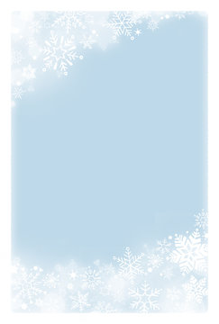 寒中見舞い 雪の結晶 背景 縦 Stock Vector Adobe Stock