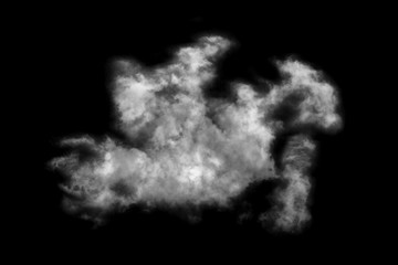 Textured cloud,Abstract black,isolated on black background