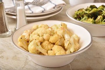 Fresh, hot roasted cauliflower