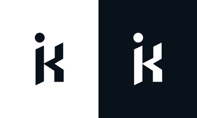 Modern abstract letter IK logo. This logo icon incorporate with two abstract shape in the creative process.