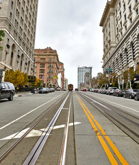 California Street Nob Hill Cable Car San Francisco