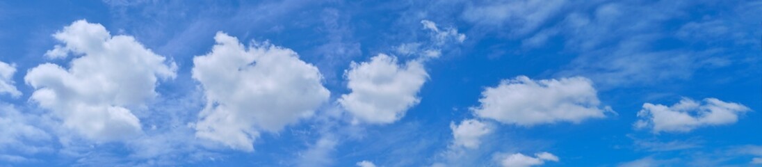 sky cloud blue background panorama, beautiful white, bright weather light simmer - obrazy, fototapety, plakaty