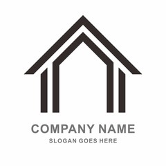 House Building Shape Architecture Business Company Vector Logo Design