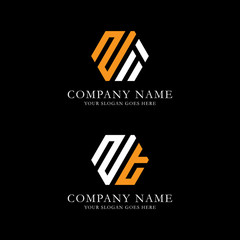 ZT logo vector, initial name logo inspiration, hexagonal logo template