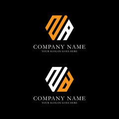 ZA logo vector, initial name logo inspiration, hexagonal logo template - obrazy, fototapety, plakaty